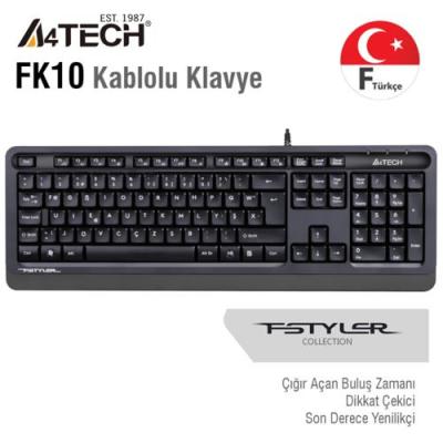 A4 Tech FK10 F USB Kablolu MM Klavye Gri