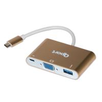 Qport Q-Tv03 Type-C To Vga+USB 3.0+Type-C Çevirici