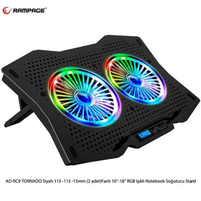 Rampage AD-RC9 TORNADO RGB  Notebook Soğutucu
