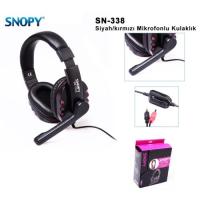 Snopy SN-338 Siyah/Kırmızı Mikrofonlu Kulaklık