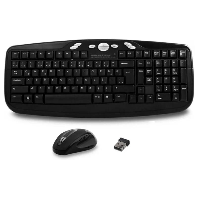 EVEREST KM-6630 SİYAH KABLOSUZ Q MULTİMEDİA KLAVYE + MOUSE SET