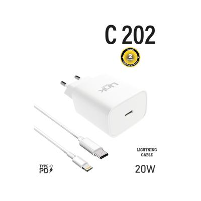 LİNKTECH C202 SAFE USB-C 20W ŞARJ ALETİ + LİGHTNİNG KABLO