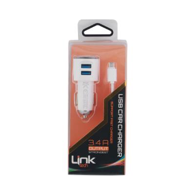 LINKTECH C291 CAR CHARGER 3.4A ÇİFT USB ÇIKIŞLI ARAÇ ŞARJ+ANDROID KABLO