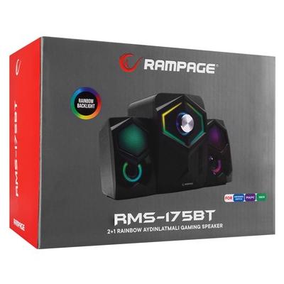 RAMPAGE RMS-175BT 2+1 5W*2 BLUETOOTH+USB-TF-FM RAİNBOW AYDINLATMALI GAMİNG SPEAKER HOPARLÖR