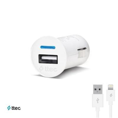 TTEC COMPACT IN CAR USB CHARGER FOR IPHONE ARAÇ BAŞLIK+KABLO
