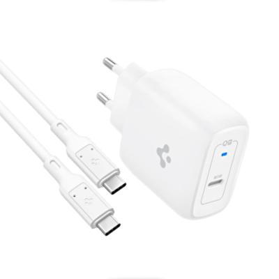 SPİGEN 45W GAN USB-C ADAPTÖR + USB-C ÖRGÜ ŞARJ KABLO - SUPER HIZLI ŞARJ TYPE-C