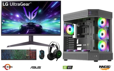 AMD RYZEN 5 5600+16GB RAM+1TB M2+RTX 5060Tİ+LG 27" MONİTÖR OYUNCU BİLGİSAYARI SİYAH