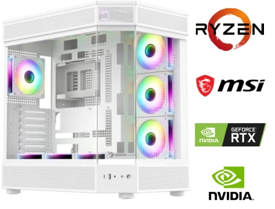 AMD RYZEN 7 7800X3D+16GB RAM+1TB M2+RTX 4700 OYUNCU BİLGİSAYARI BEYAZ
