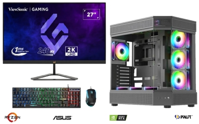 AMD RYZEN 7 7800X3D+32GB RAM+2TB M2+RTX 5070+27" MONİTÖR OYUNCU BİLGİSAYARI SİYAH