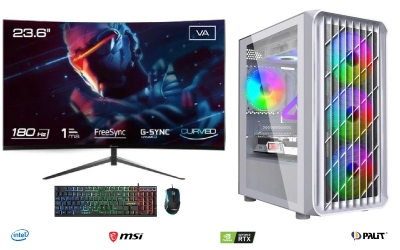 İNTEL İ5 12400F+32GB RAM+1TB M2+RTX 5060Tİ+27,6" CURVED MONİTÖR OYUNCU BİLGİSAYARI BEYAZ