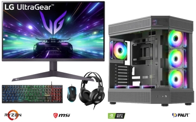 RYZEN 5 5600+16GB RAM+1TB SSD+RTX 4060+LG 27 INCH MONİTÖR+KLAVYE MOUSE+KULAKLIK FULL SET OYUNCU BİLGİSAYARI