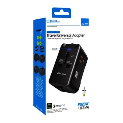ACL AC-114 UNİVERSAL PD SEYAHAT ŞARJ ADAPTÖRÜ