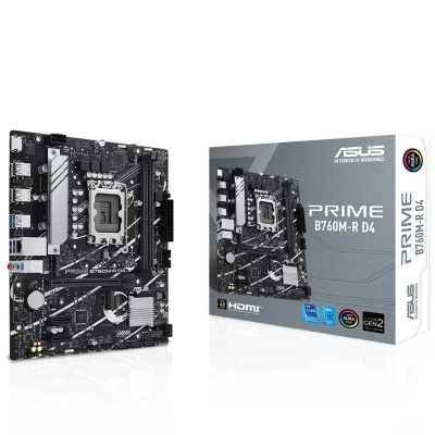 ASUS PRIME B760M-R D4 5333MHz DDR4 Soket 1700 M.2 HDMI mATX Anakart