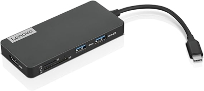 Lenovo USB-C 7'si 1 Arada Hub - Bilgisayar Ağı Dizüstü Bilgisayar Aksesuarı - Dizüstü Bilgisayar Bağlantı İstasyonu - HDMI üzerinden 4K, 3 USB-A cihazı, 2 SD/TF Kart Okuyucular USB-C Güç Geçişi