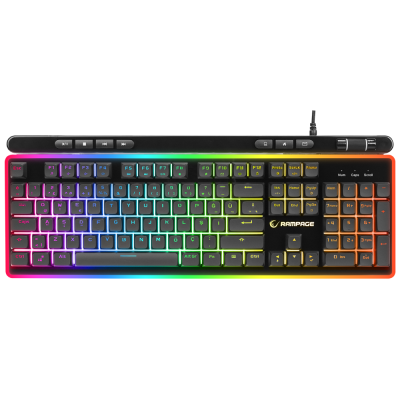 RAMPAGE SHINE K14 SİYAH USB RGB BACKLİGHT MEMBRANE GAMİNG OYUNCU KLAVYE