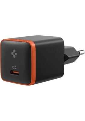 Spigen 30W USB-C Mini Adaptör - Samsung PPS Destekli Hızlı Şarj Aleti iPhone & Android & iPad & MacBook Type-C EE301 Black - ACH08448