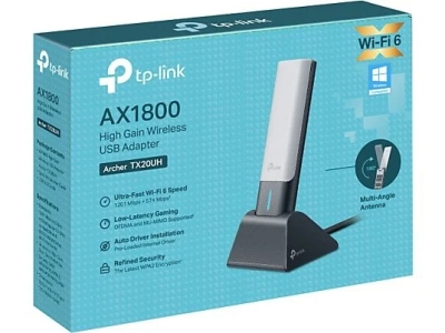 TP-LINK Archer TX20UH, AX1800 Mbps, 1,2 Metre USB 3.0 Kablo, Yüksek Çekim Güçlü Wi-Fi 6 USB Adaptör